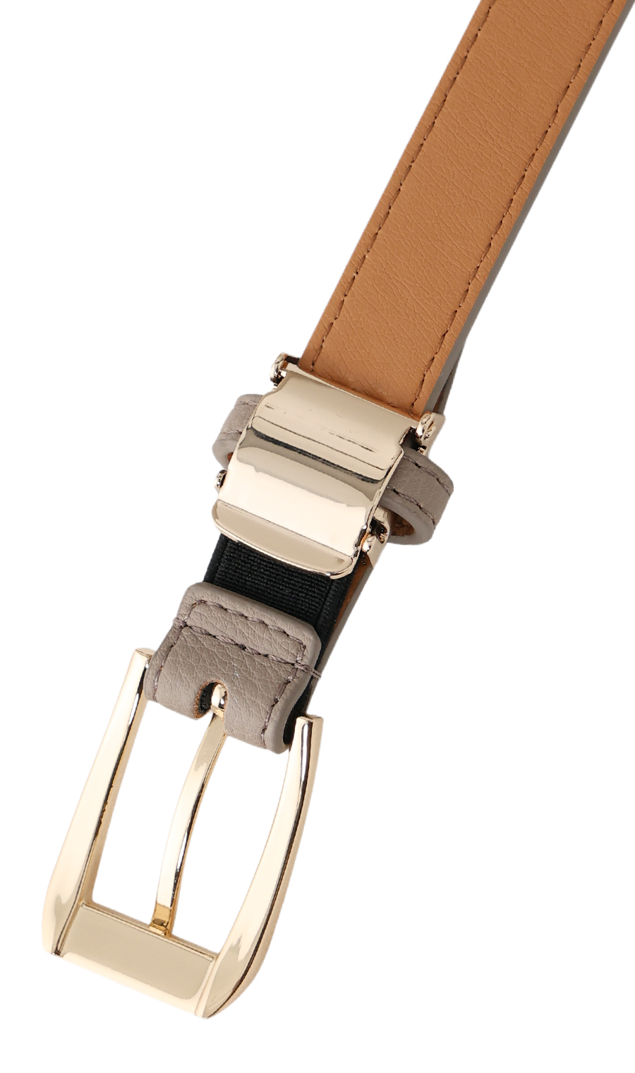 ■レディースベルト【ピンバックル式】【Comfort&Fit】 グレージュ 0