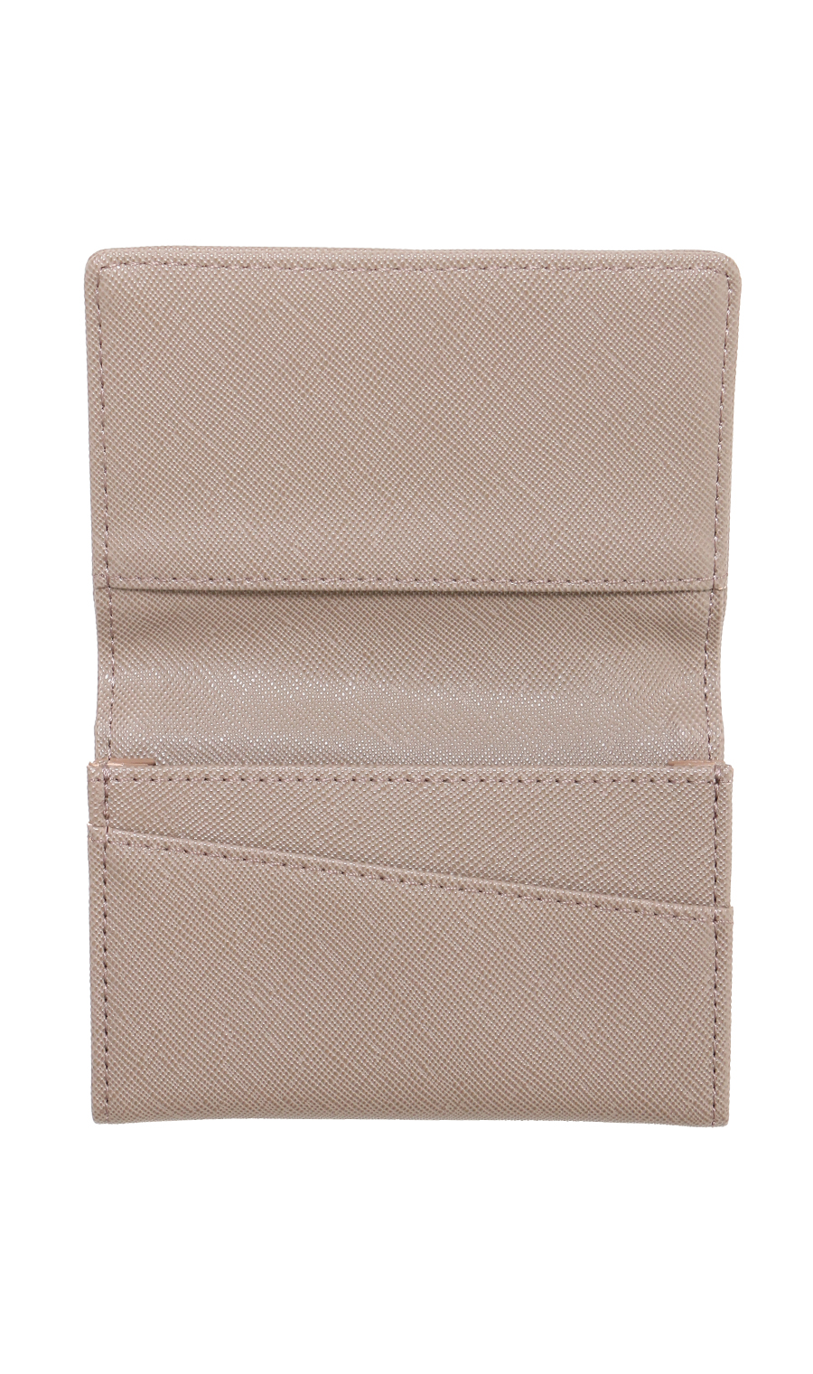 名刺入れ【サフィアーノ調】【ダブルマチ】 ベージュ 0