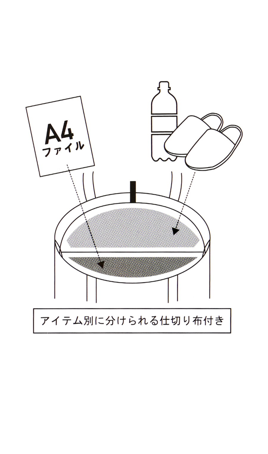 折り畳みフォーマルサブバッグ【A4】 ブラック 0