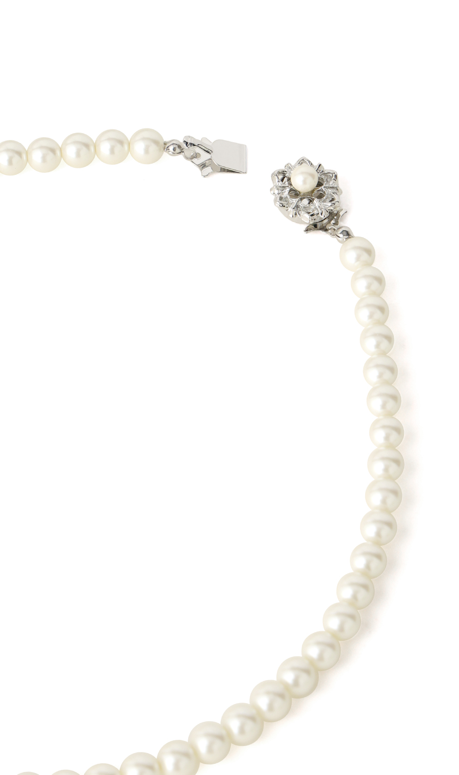 ■パールネックレス【ガラスパール】【日本製】 ホワイト 0