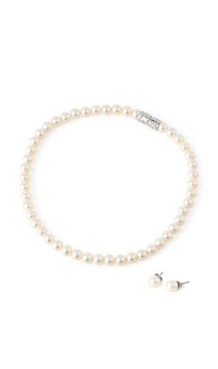 ■パールネックレス&ピアス2点セット【日本製】