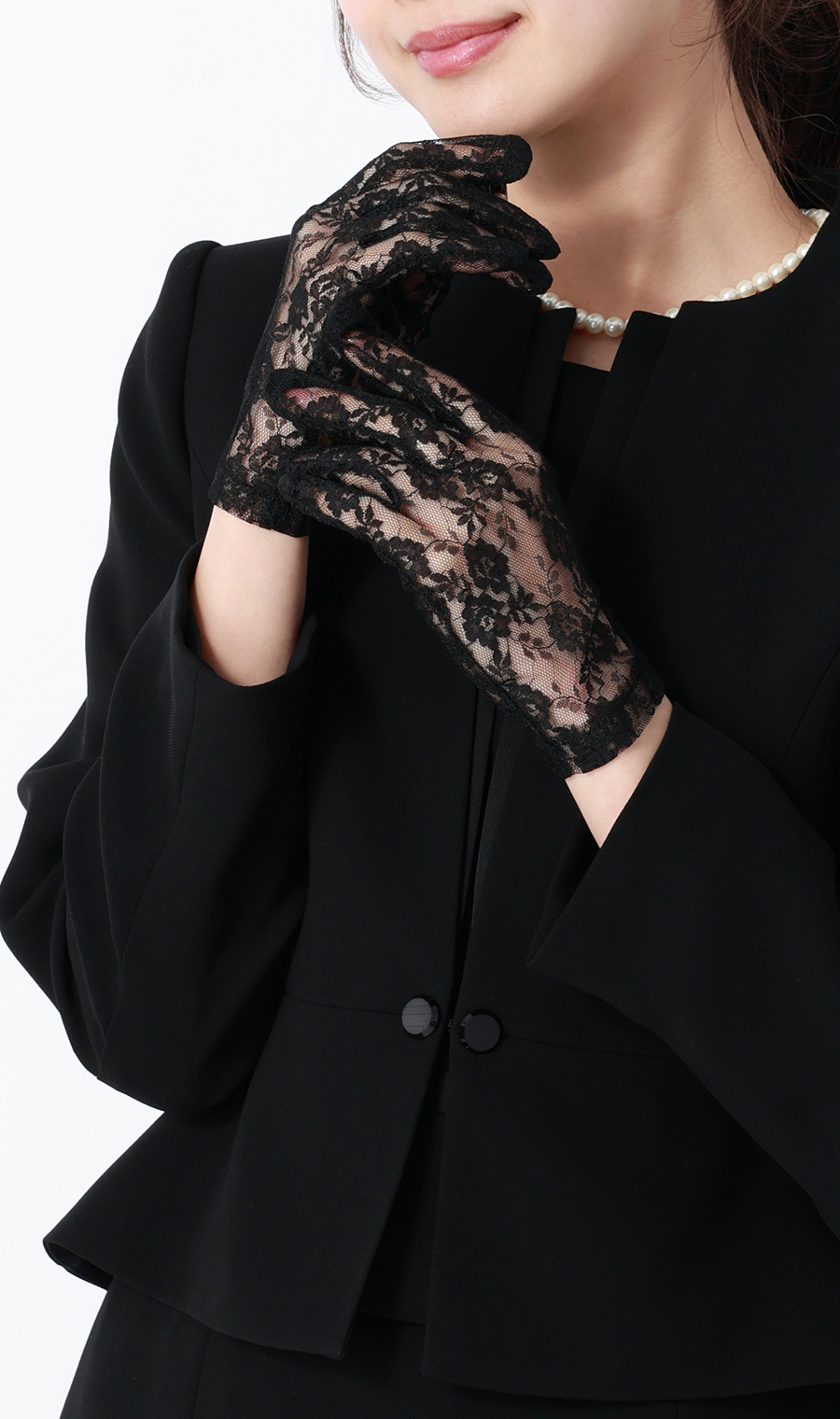 ■レディースフォーマルグローブ ブラック M