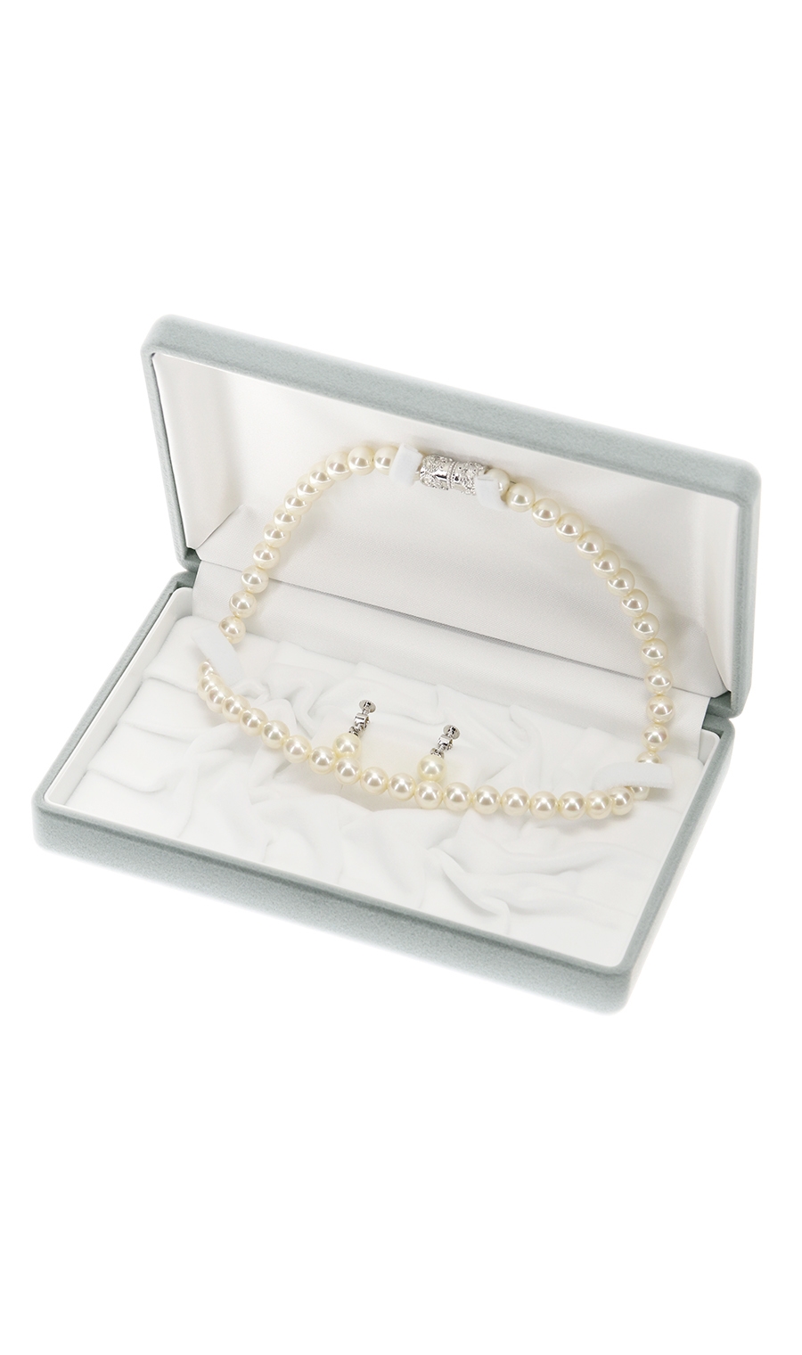 ■パールネックレス&イヤリング2点セット【日本製】 ホワイト 0