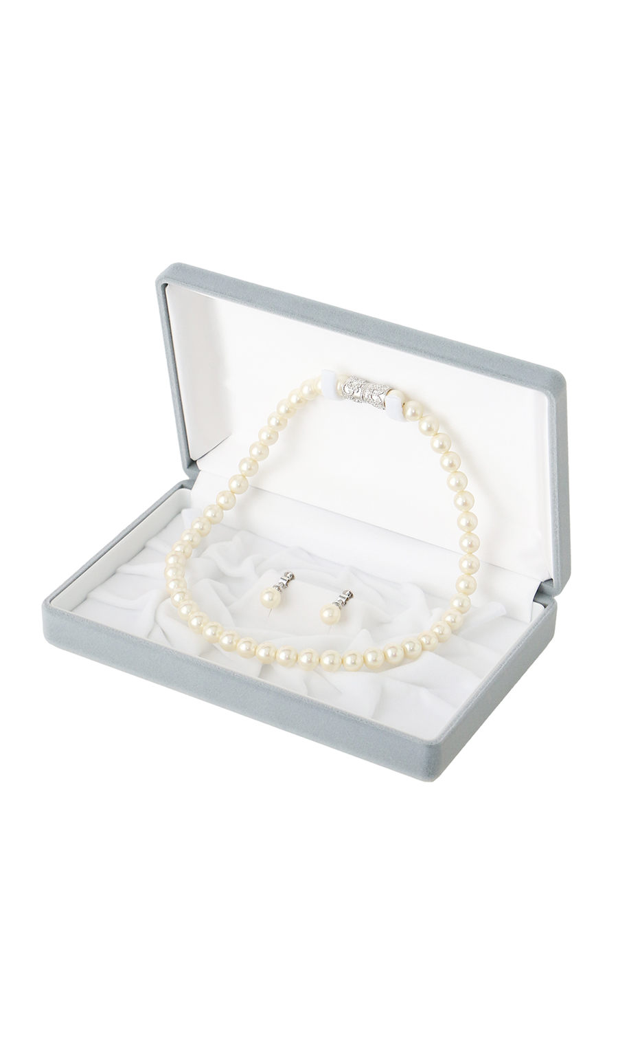 ■パールネックレス&イヤリング2点セット【日本製】 ホワイト 0