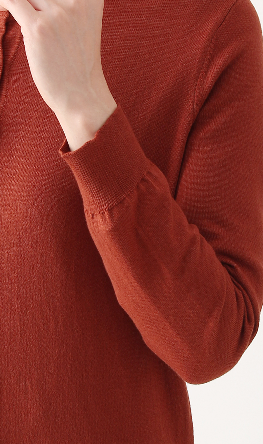 【訳アリ商品】クルーネックカーディガン【アンサンブル】 オレンジ S