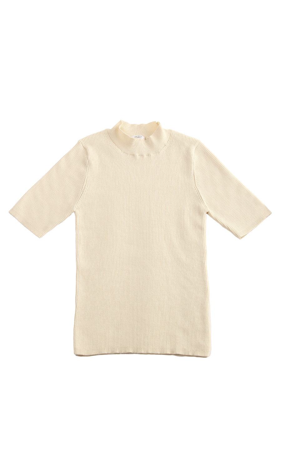 【訳アリ商品】ハイネックプルオーバー【アンサンブル】【5分袖】 ベージュ S