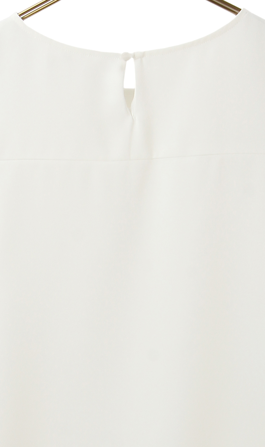 【訳アリ商品】ヨーク切り替ブラウス【半袖】 ホワイト LL