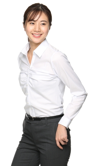 【訳アリ商品】スキッパーカラーギャザーブラウス【クイーン】【長袖】