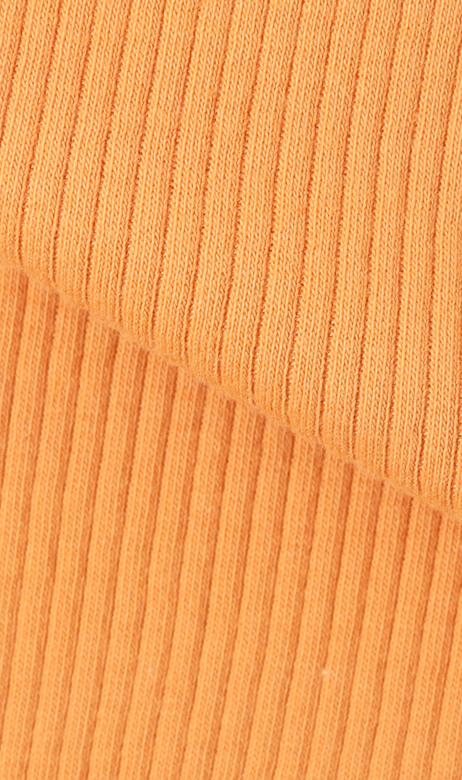 【訳アリ商品】スクエアネックリブカットソー【半袖】 オレンジ M