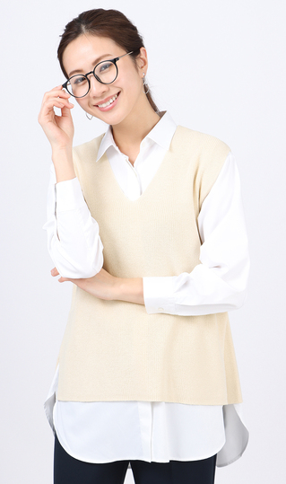 【訳アリ商品】ニットVネックベスト