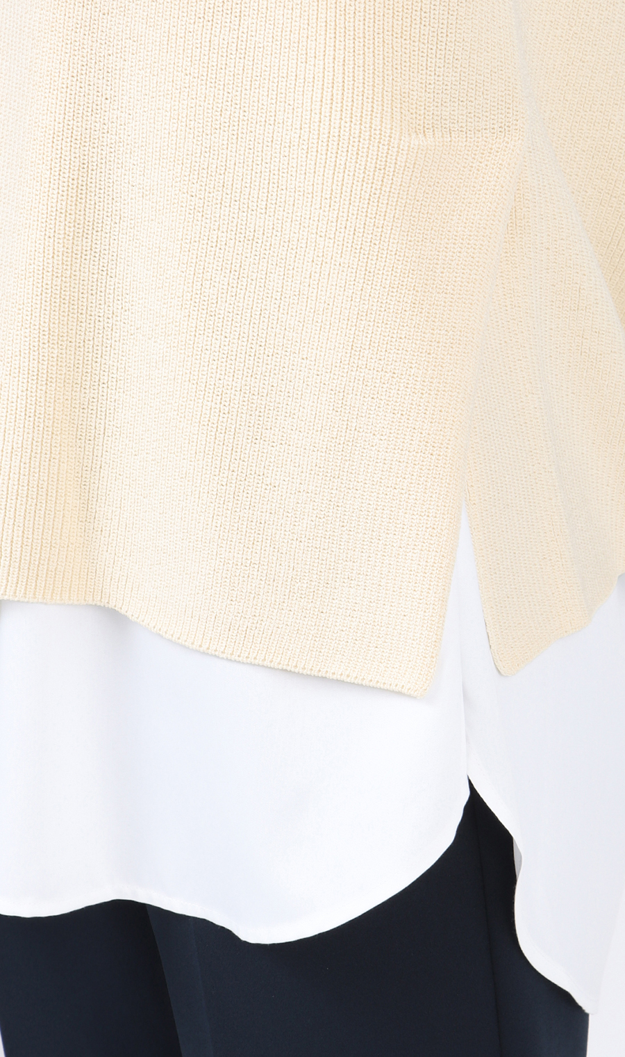 【訳アリ商品】ニットVネックベスト ホワイト M