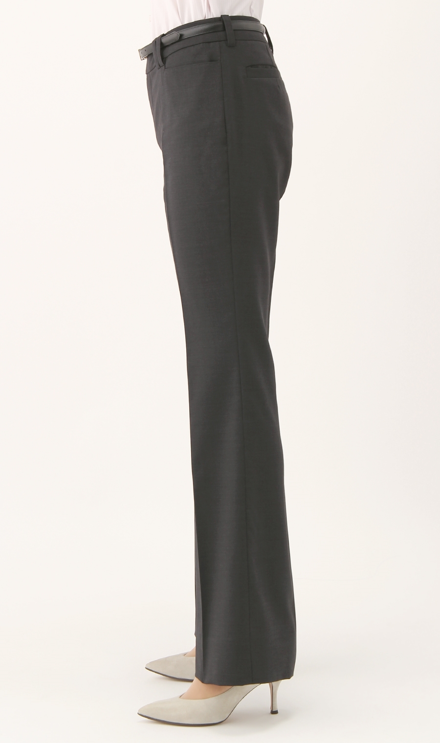 セミフレアパンツ《ストレッチ》《セットアップ着用可》 グレー 13号