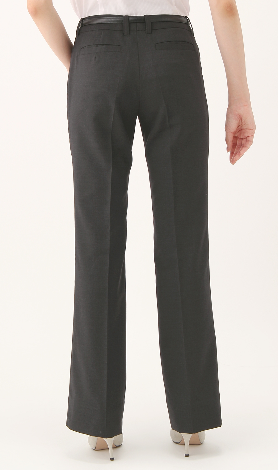 セミフレアパンツ《ストレッチ》《セットアップ着用可》 グレー 13号