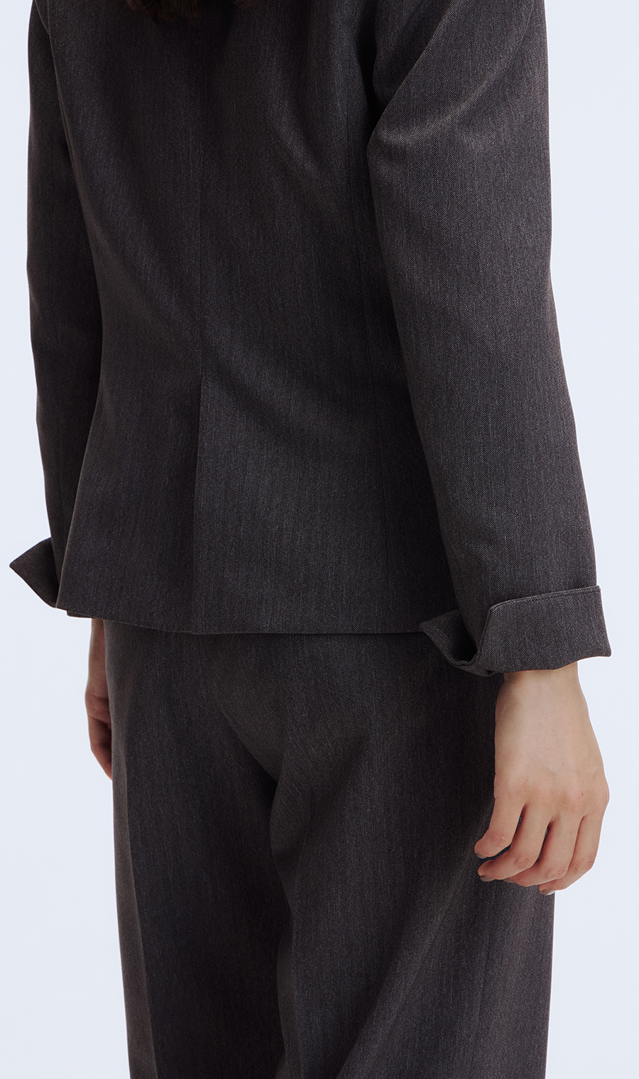 1ボタンVカラージャケット【美ジ楽スーツ】【セットアップ着用可】 グレー 7号