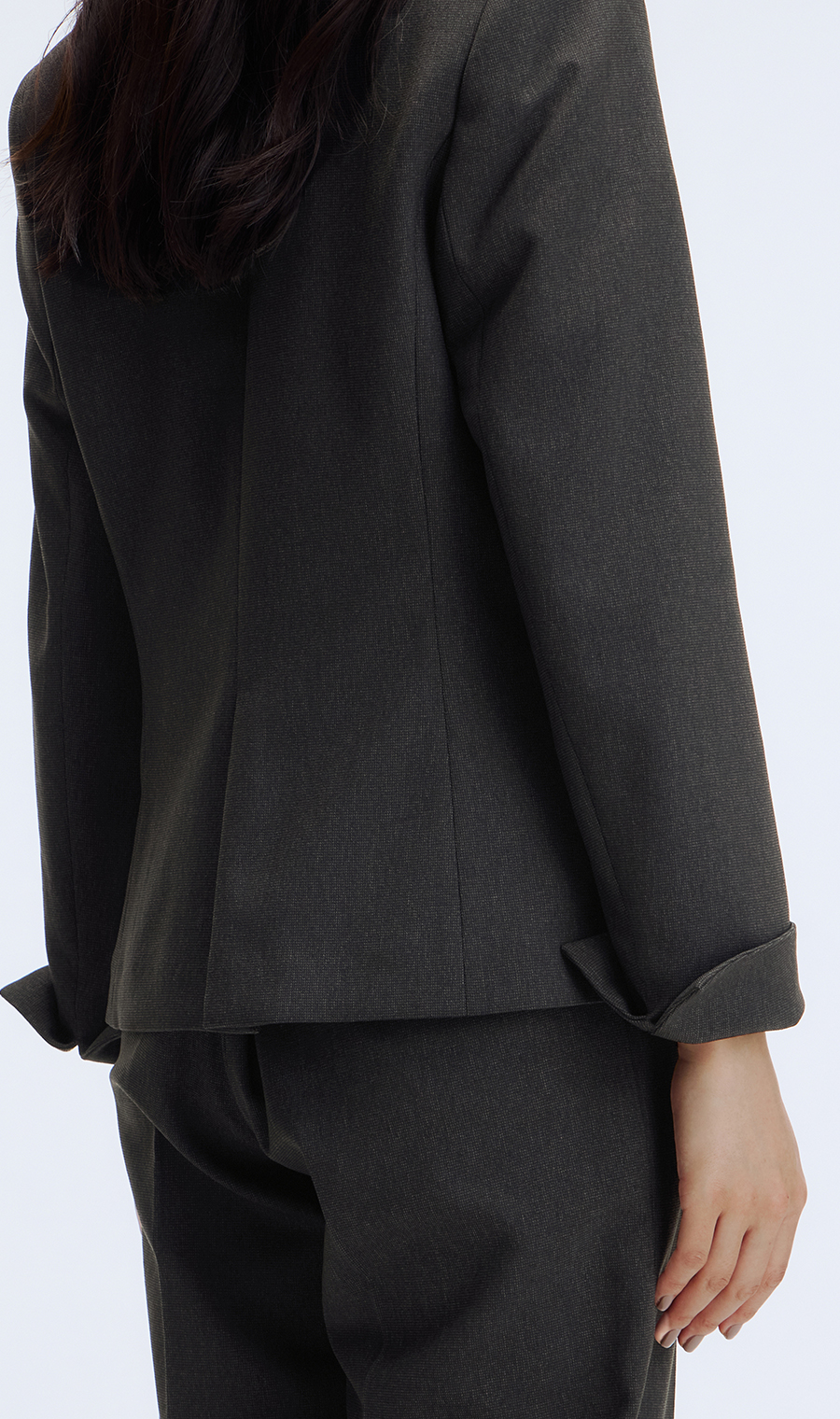 1ボタンVカラージャケット【美ジ楽スーツ】【セットアップ着用可】 ブラウン 5号