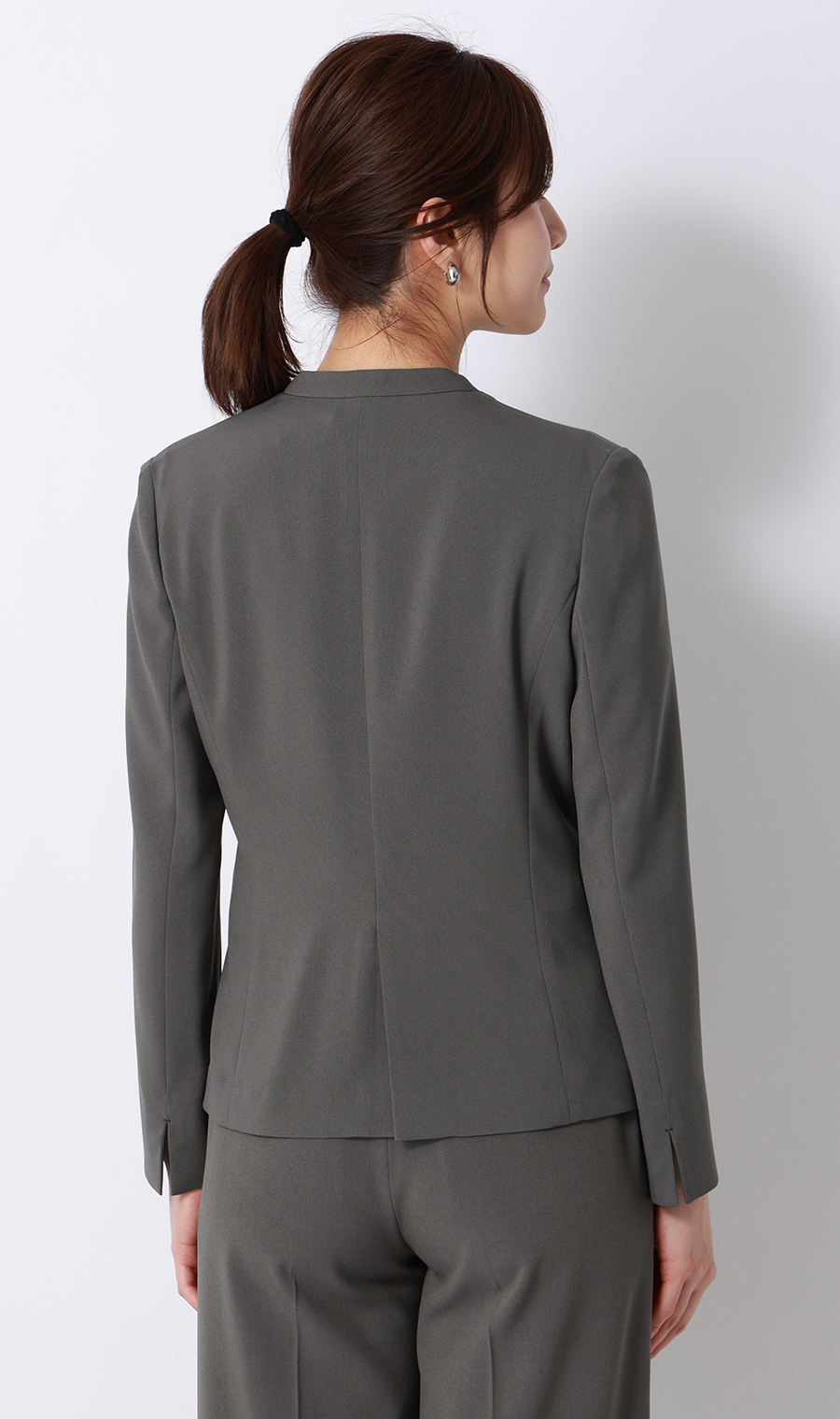1ボタンVカラージャケット【美ジ楽スーツ】【涼】【COOLMAX】【セットアップ着用可】 グレー 5号