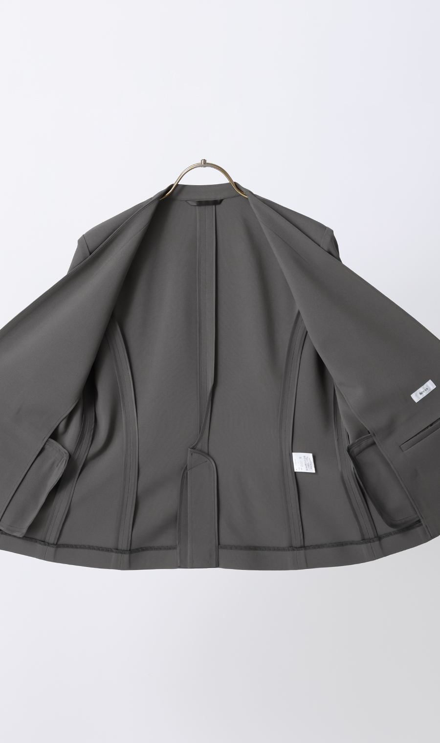 1ボタンVカラージャケット【美ジ楽スーツ】【涼】【COOLMAX】【セットアップ着用可】 グレー 5号