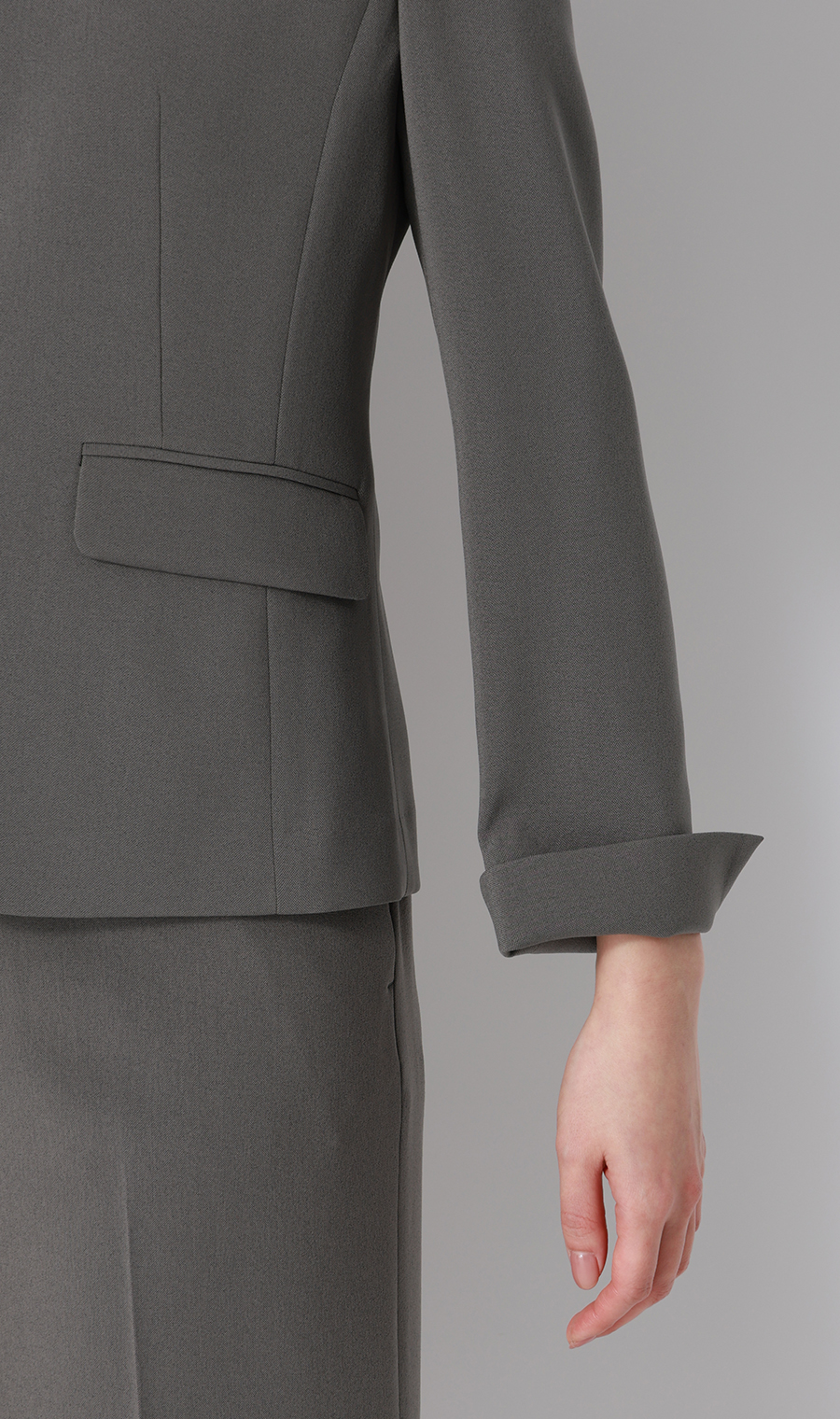 1ボタンVカラージャケット【美ジ楽スーツ】【涼】【COOLMAX】【セットアップ着用可】 グレー 5号