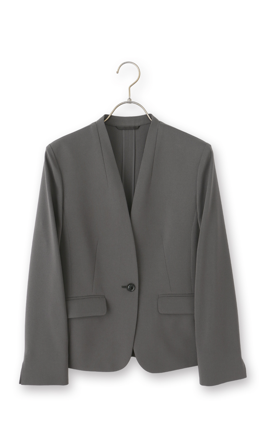 1ボタンVカラージャケット【美ジ楽スーツ】【涼】【COOLMAX】【セットアップ着用可】 グレー 5号