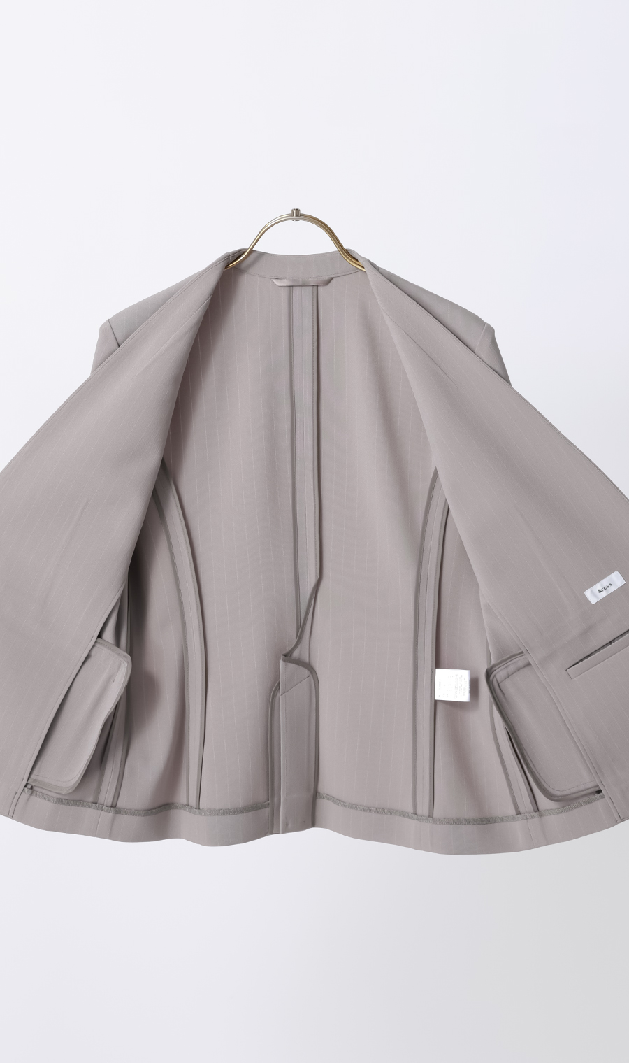 1ボタンVカラージャケット【美ジ楽スーツ】【涼】【COOLMAX】【セットアップ着用可】 ライトグレー 5号