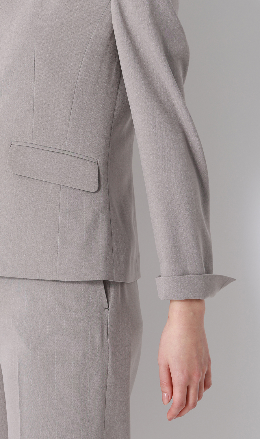 1ボタンVカラージャケット【美ジ楽スーツ】【涼】【COOLMAX】【セットアップ着用可】 ライトグレー 5号