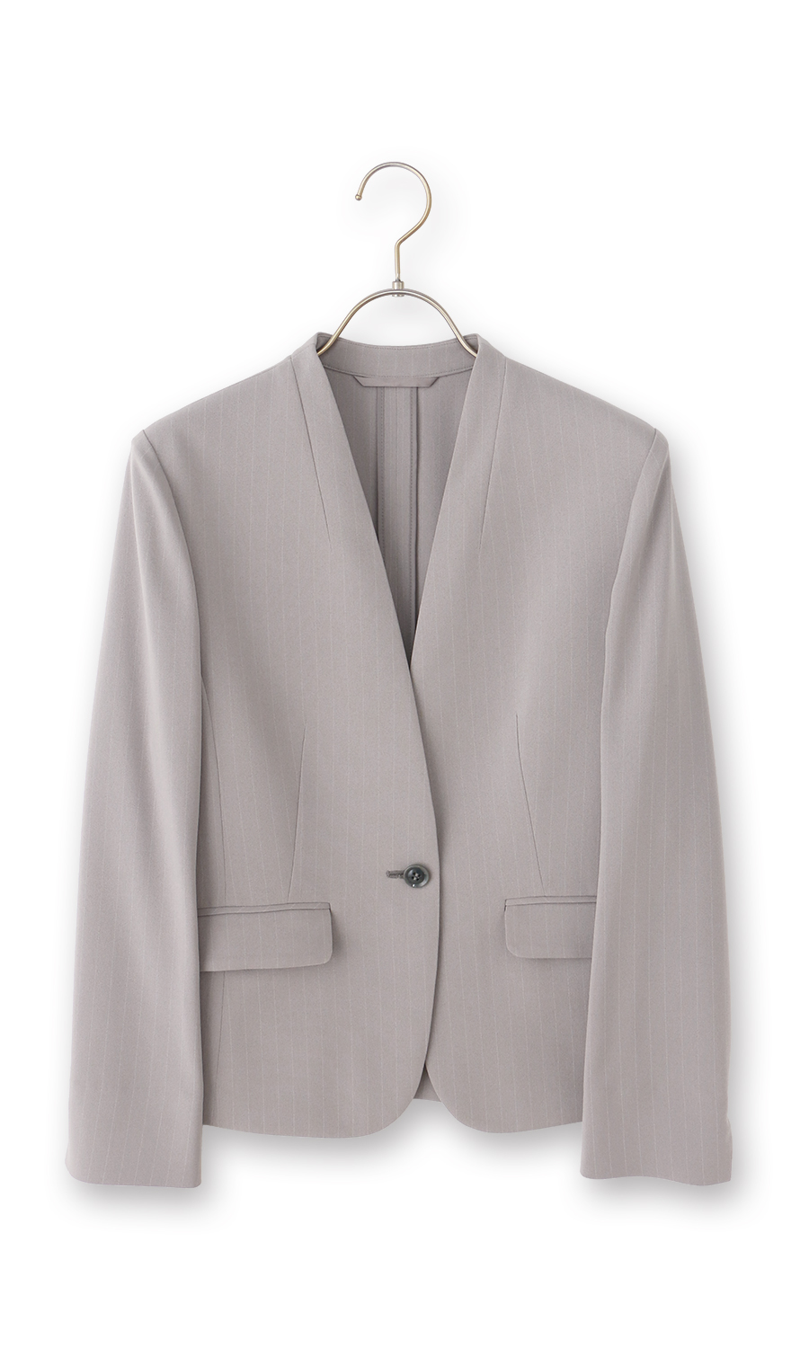 1ボタンVカラージャケット【美ジ楽スーツ】【涼】【COOLMAX】【セットアップ着用可】 ライトグレー 5号