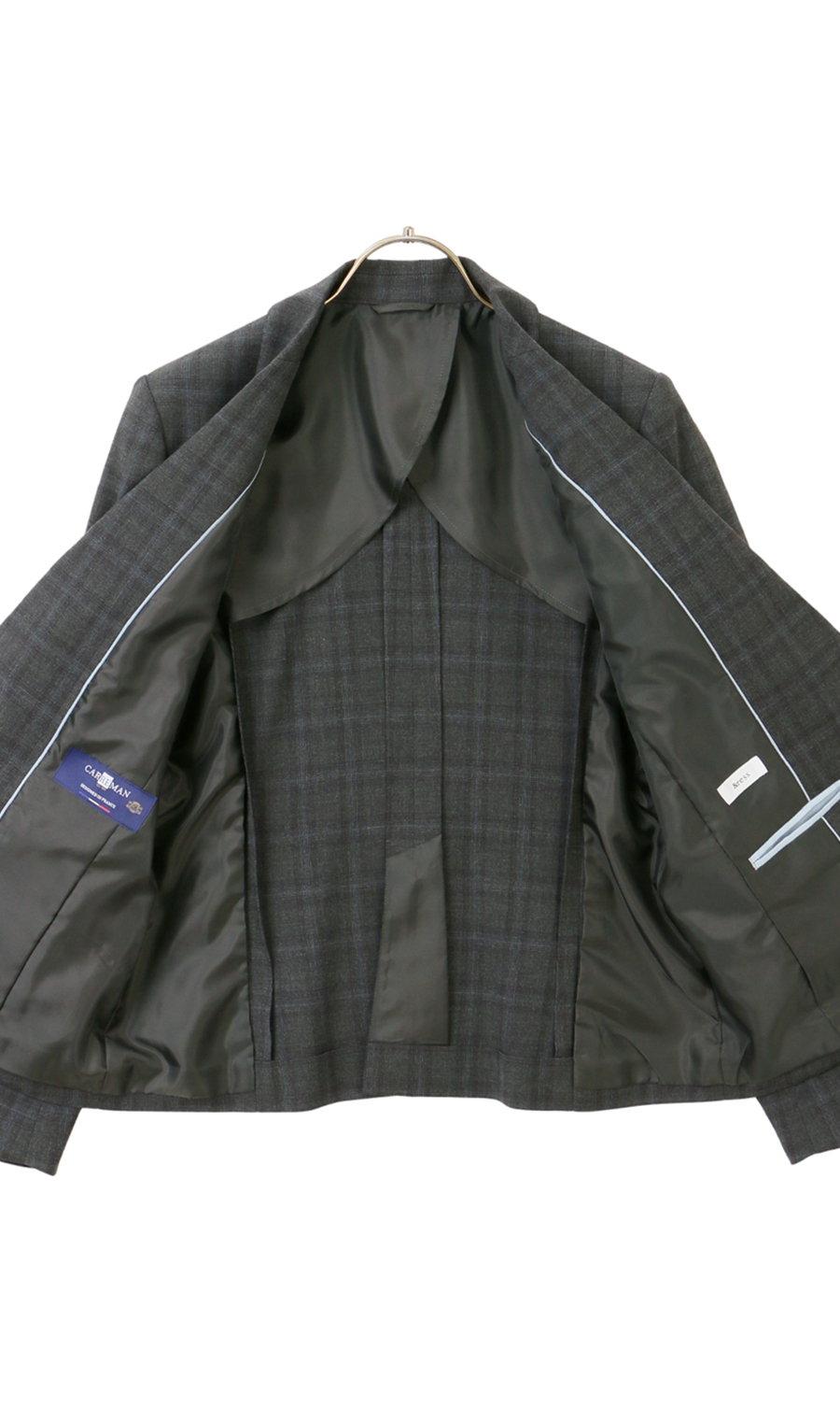 1ボタンテーラードジャケット【CARREMAN】【セットアップ着用可】 グレー 7号