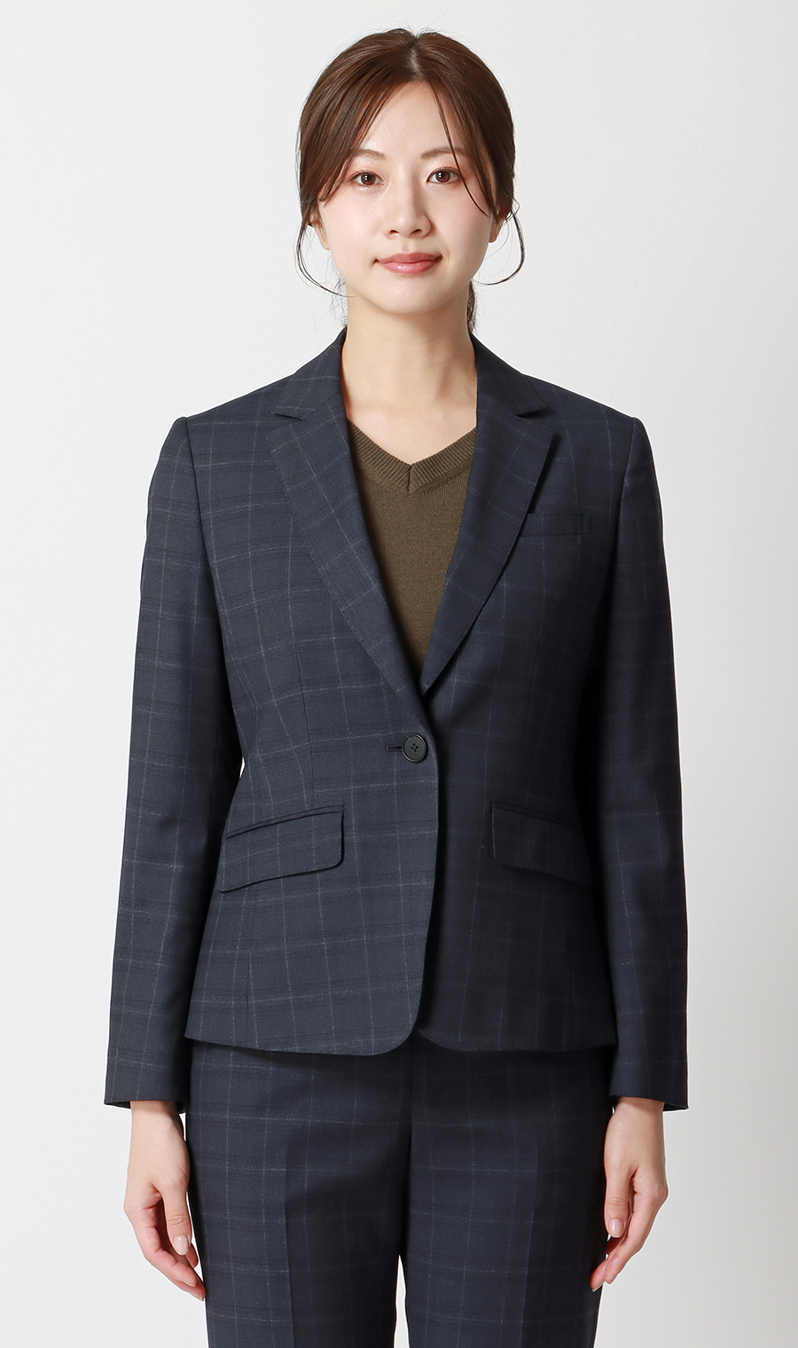 1鈕扣西裝外套 【CARREMAN】 【可成套穿著】 藏青色7號