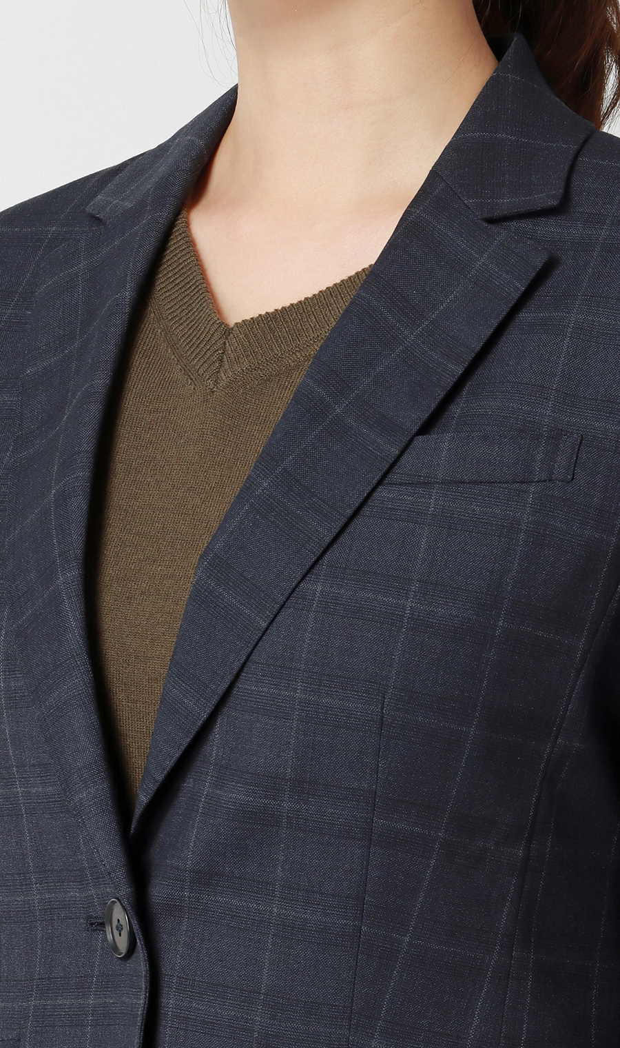 1鈕扣西裝外套 【CARREMAN】 【可成套穿著】 藏青色7號