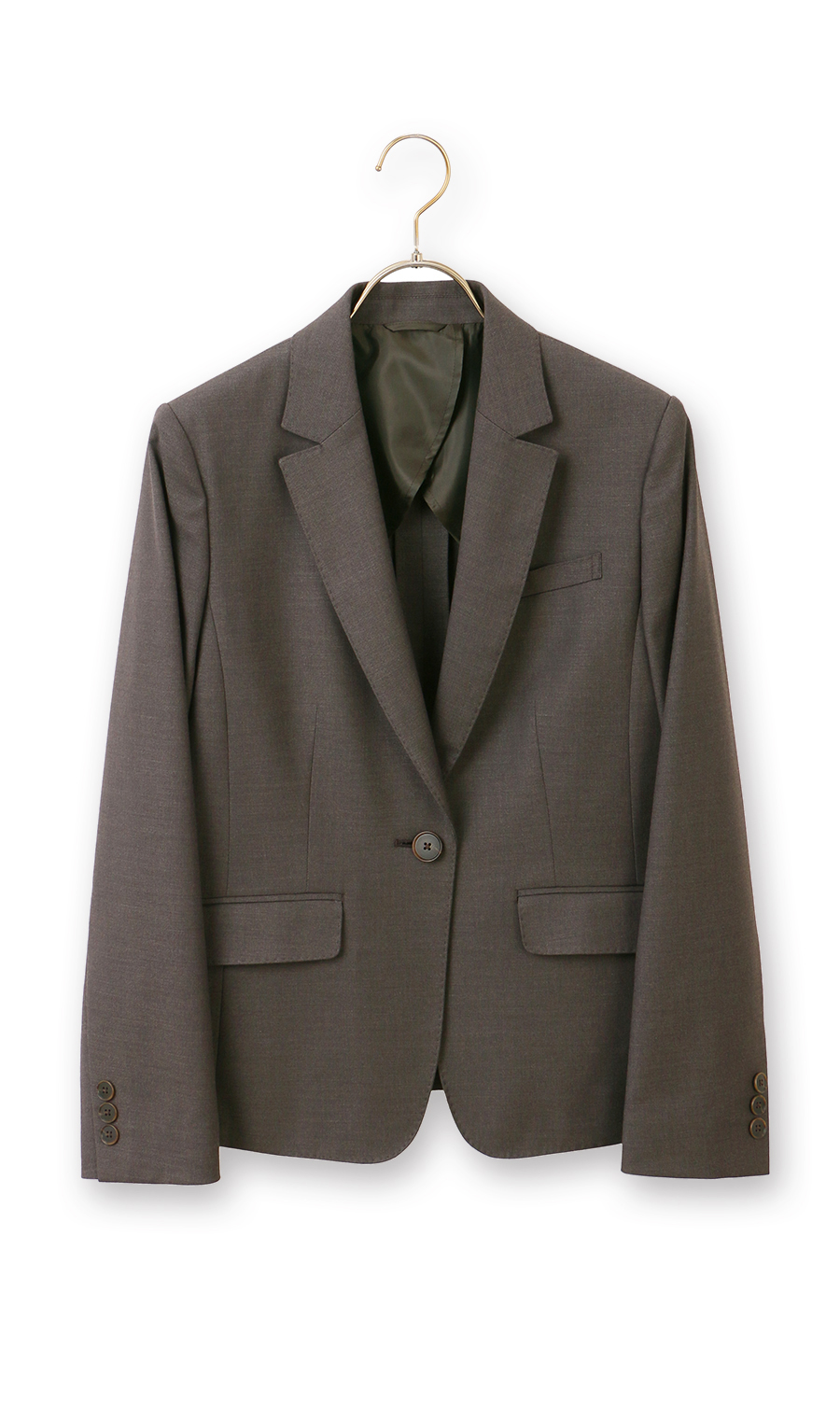 1ボタンテーラードジャケット【CARREMAN】【セットアップ着用可】 ブラウン 7号