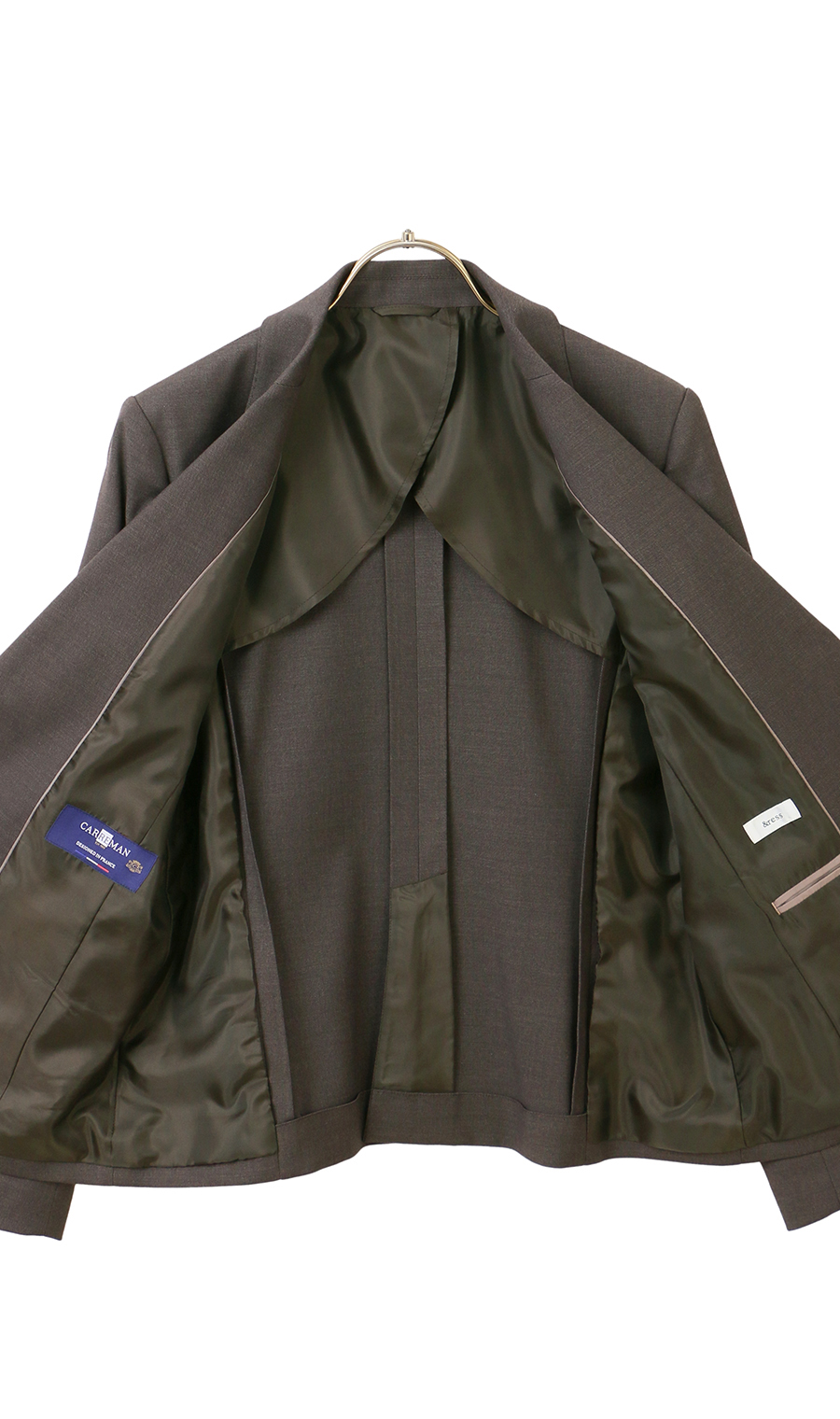 1ボタンテーラードジャケット【CARREMAN】【セットアップ着用可】 ブラウン 7号
