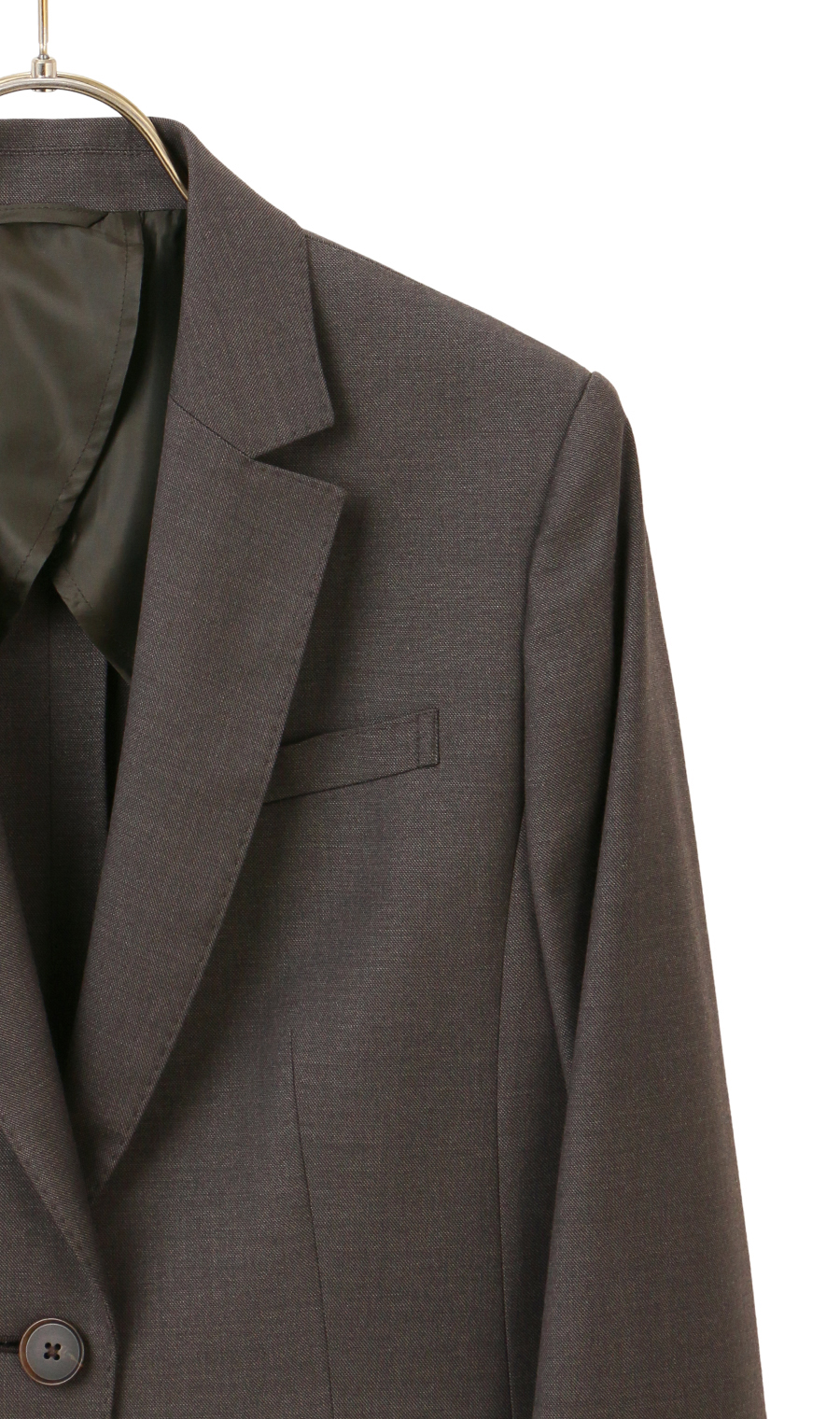 1ボタンテーラードジャケット【CARREMAN】【セットアップ着用可】 ブラウン 7号