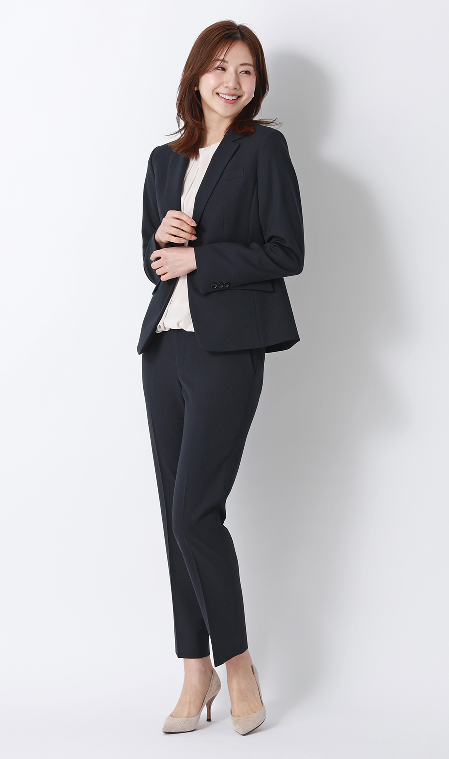 1ボタンテーラードジャケット【セットアップ着用可】 ネイビー 5号