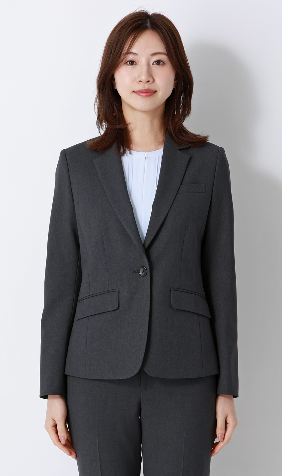 1ボタンテーラードジャケット【セットアップ着用可】 チャコール 5号