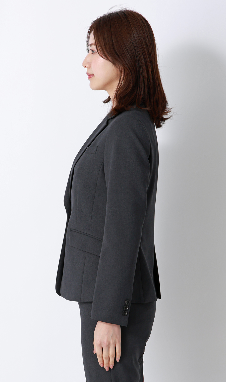 1ボタンテーラードジャケット【セットアップ着用可】 チャコール 5号