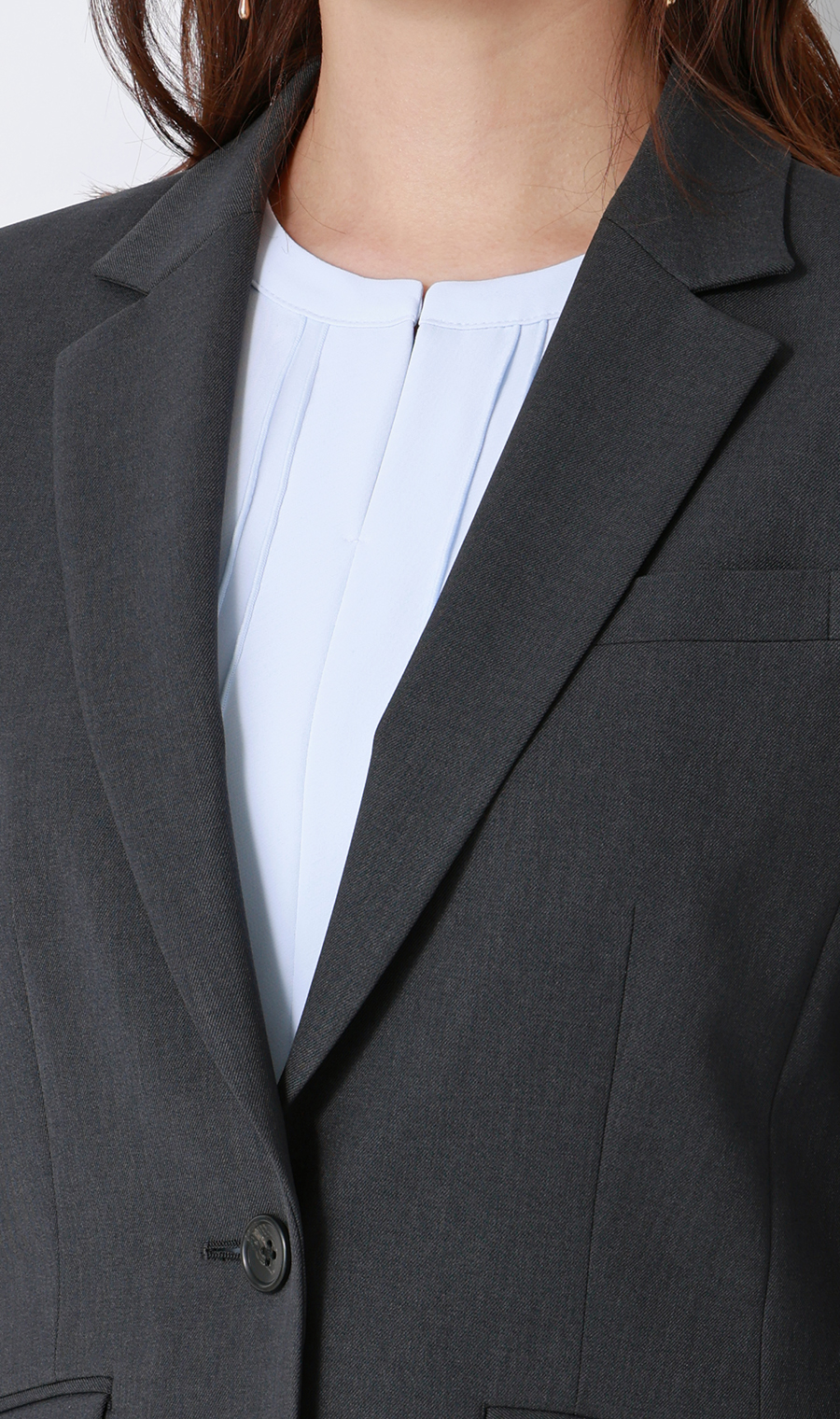 1ボタンテーラードジャケット【セットアップ着用可】 チャコール 5号