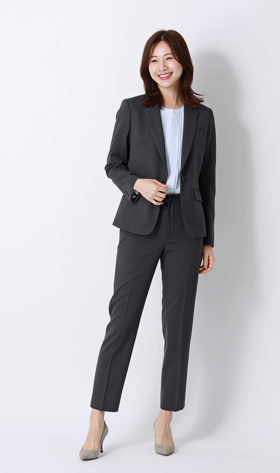 1ボタンテーラードジャケット【セットアップ着用可】 チャコール 5号