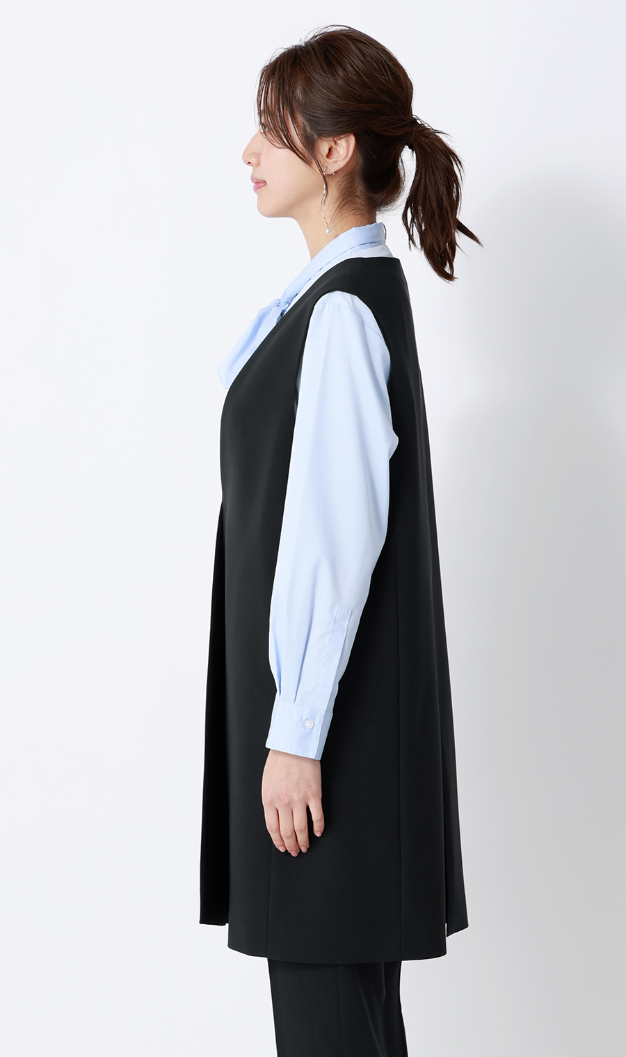 ロングジレ【セットアップ着用可】 ネイビー M