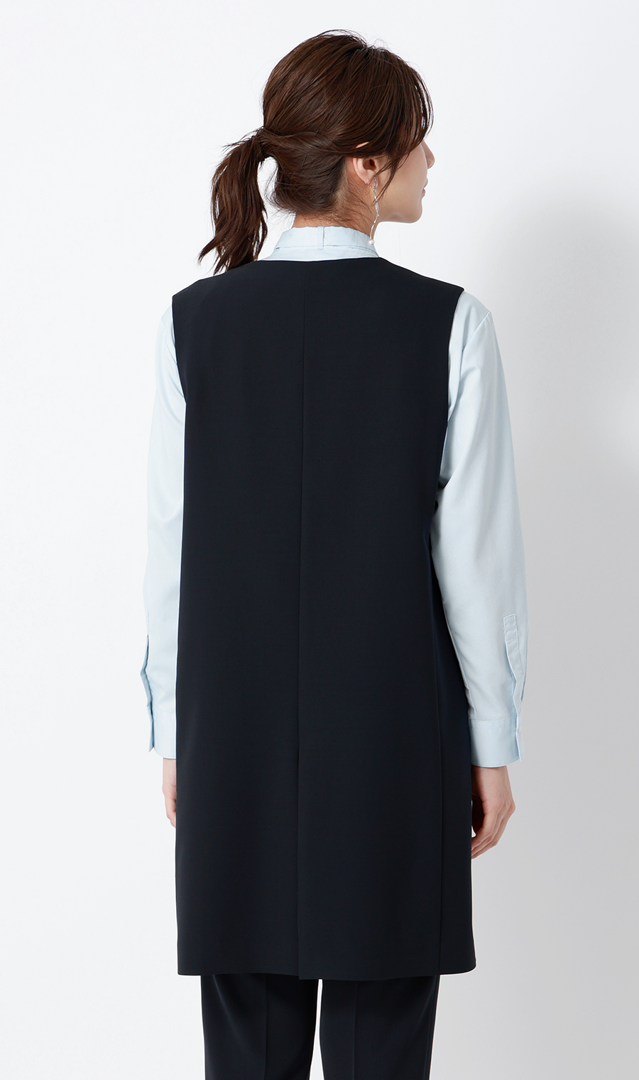 ロングジレ【セットアップ着用可】 ネイビー M