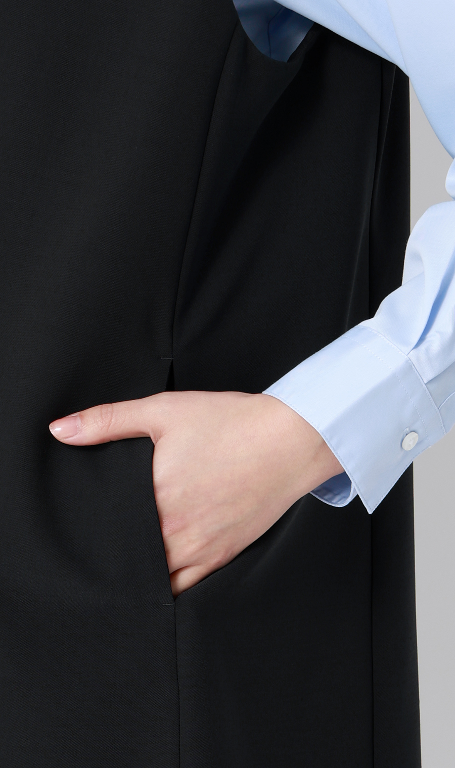 ロングジレ【セットアップ着用可】 ネイビー M