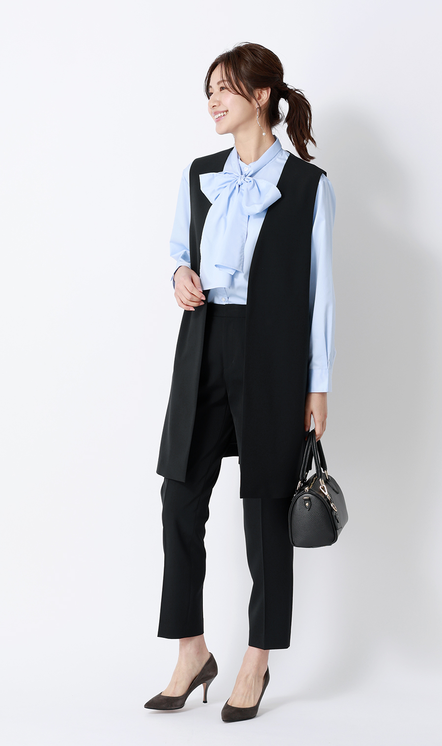 ロングジレ【セットアップ着用可】 ネイビー M