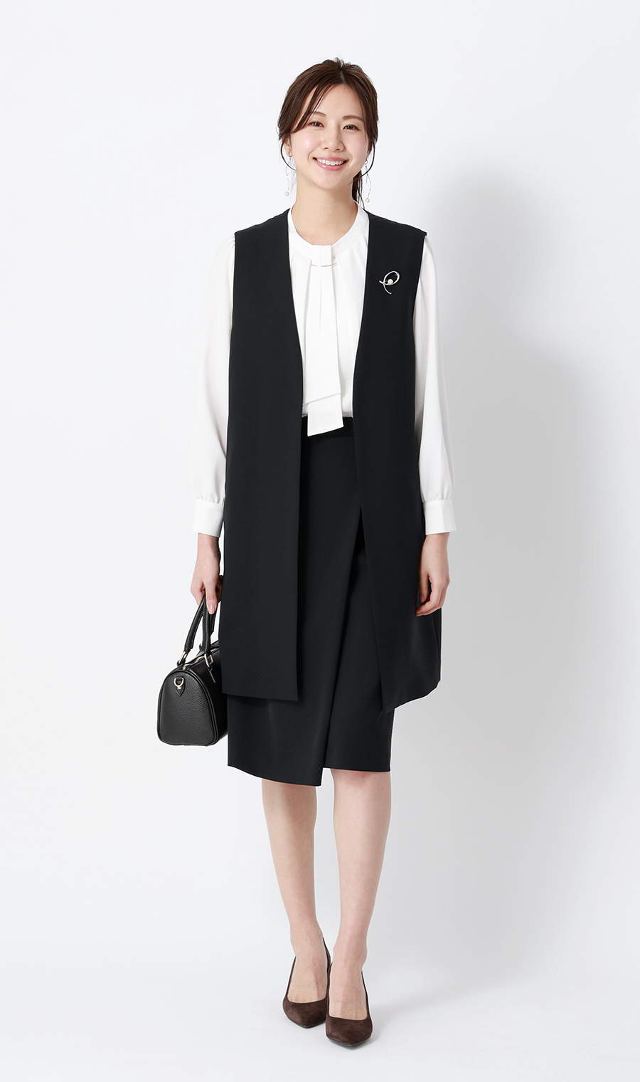 ロングジレ【セットアップ着用可】 ネイビー M