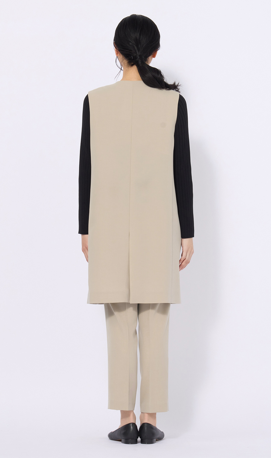 ロングジレ【セットアップ着用可】 ベージュ M
