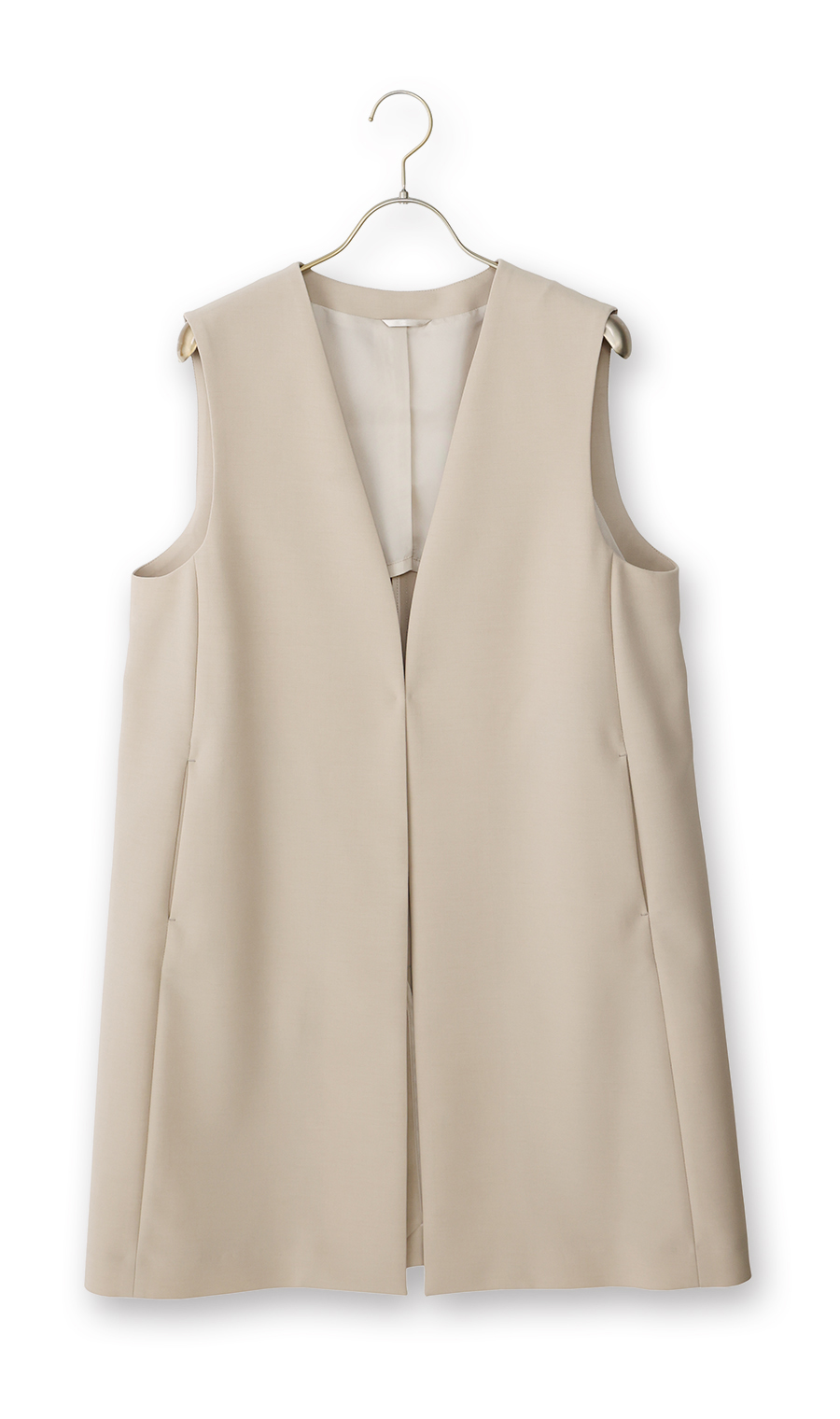 ロングジレ【セットアップ着用可】 ベージュ M