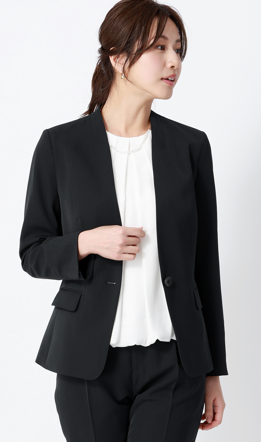 1ボタンVカラージャケット【セットアップ着用可】 ネイビー 3号