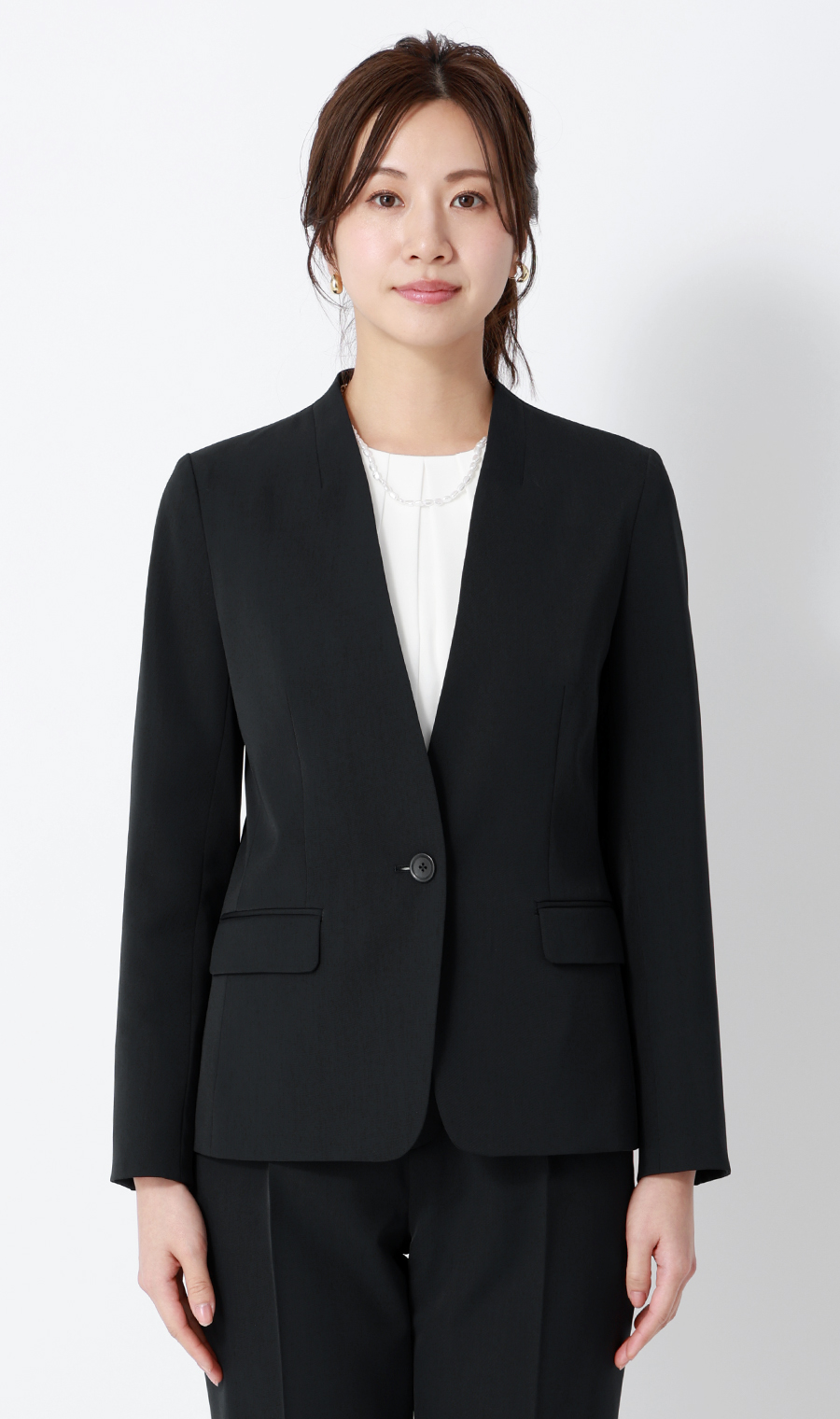 1ボタンVカラージャケット【セットアップ着用可】 ネイビー 3号