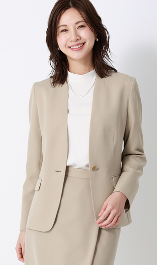 1ボタンVカラージャケット【セットアップ着用可】