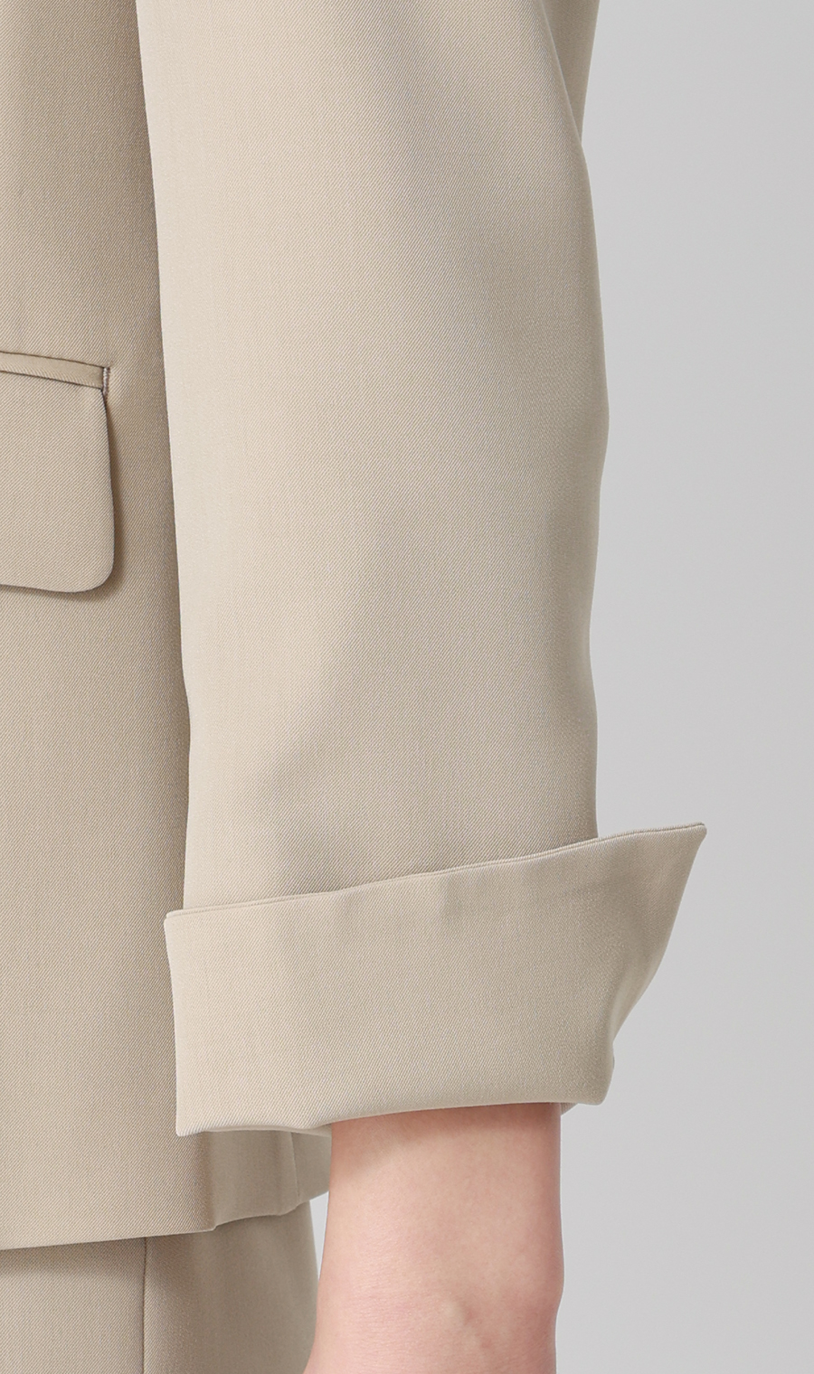 1ボタンVカラージャケット【セットアップ着用可】 ベージュ 3号