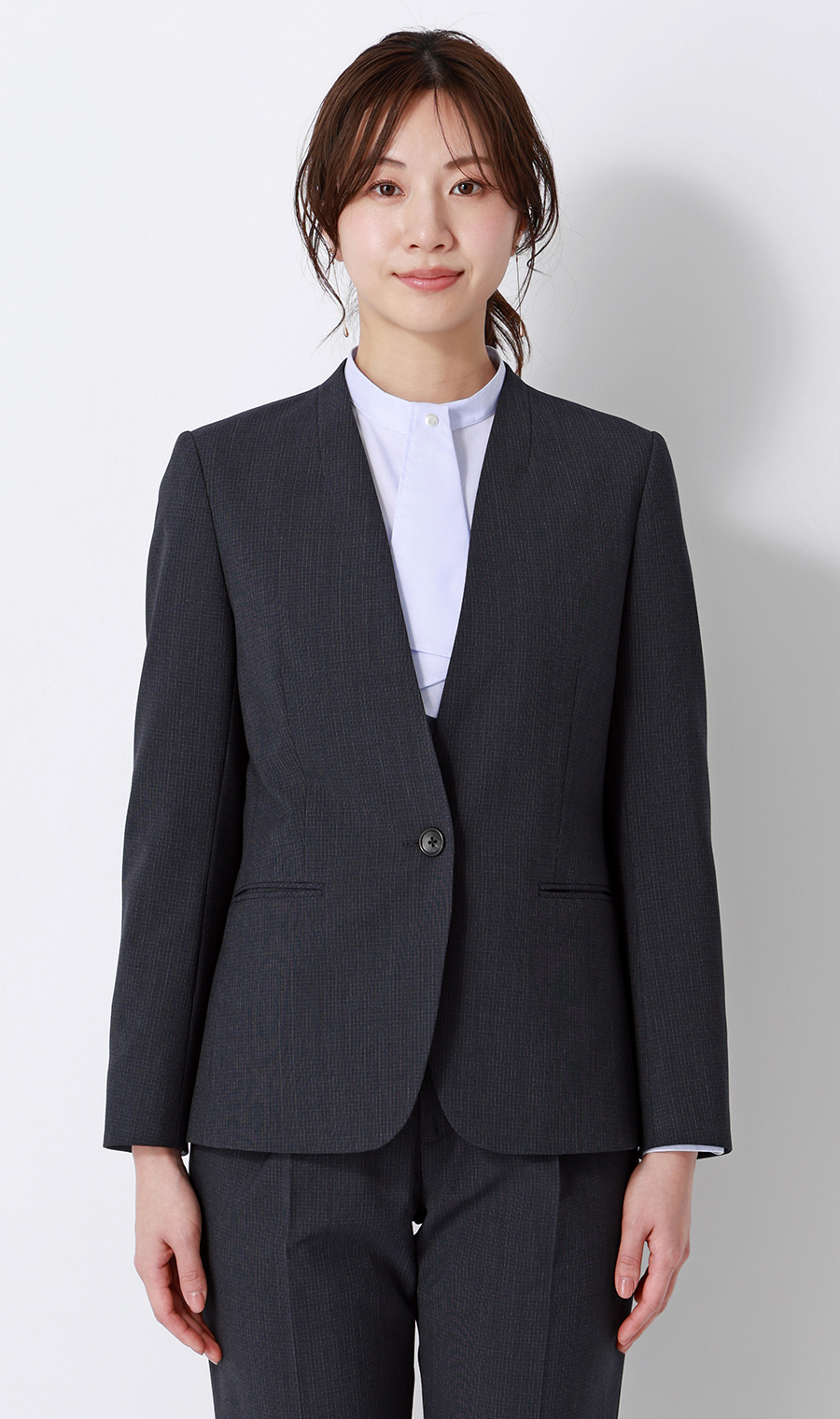 【超ストレッチスーツ】Vカラージャケット【セットアップ着用可】【＃すご】 ネイビー 5号