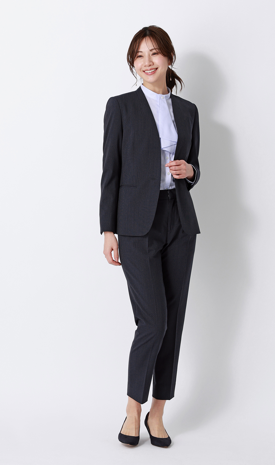 【超ストレッチスーツ】Vカラージャケット【セットアップ着用可】【＃すご】 ネイビー 5号